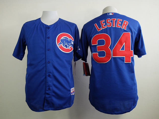 Men Chicago Cubs #34 Lester Blue MLB Jerseys
